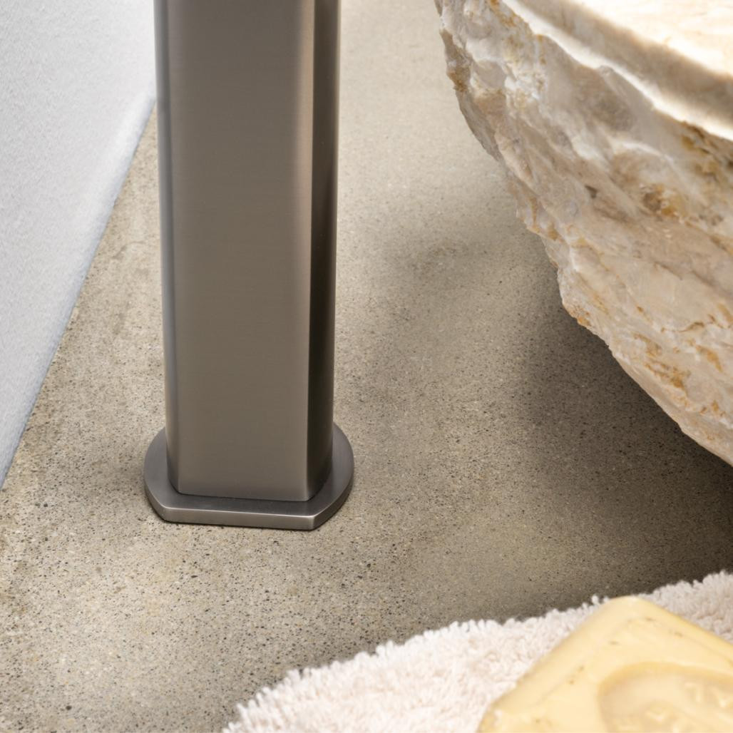 Robinet pour vasque salle de bain Louga gris métal Robinet pour vasque salle de bain Louga gris métal