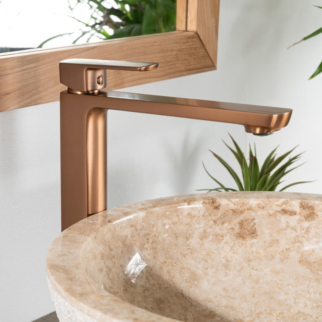 Robinet mitigeur pour vasque Louga cuivré brossé Robinet mitigeur pour vasque Louga cuivré brossé