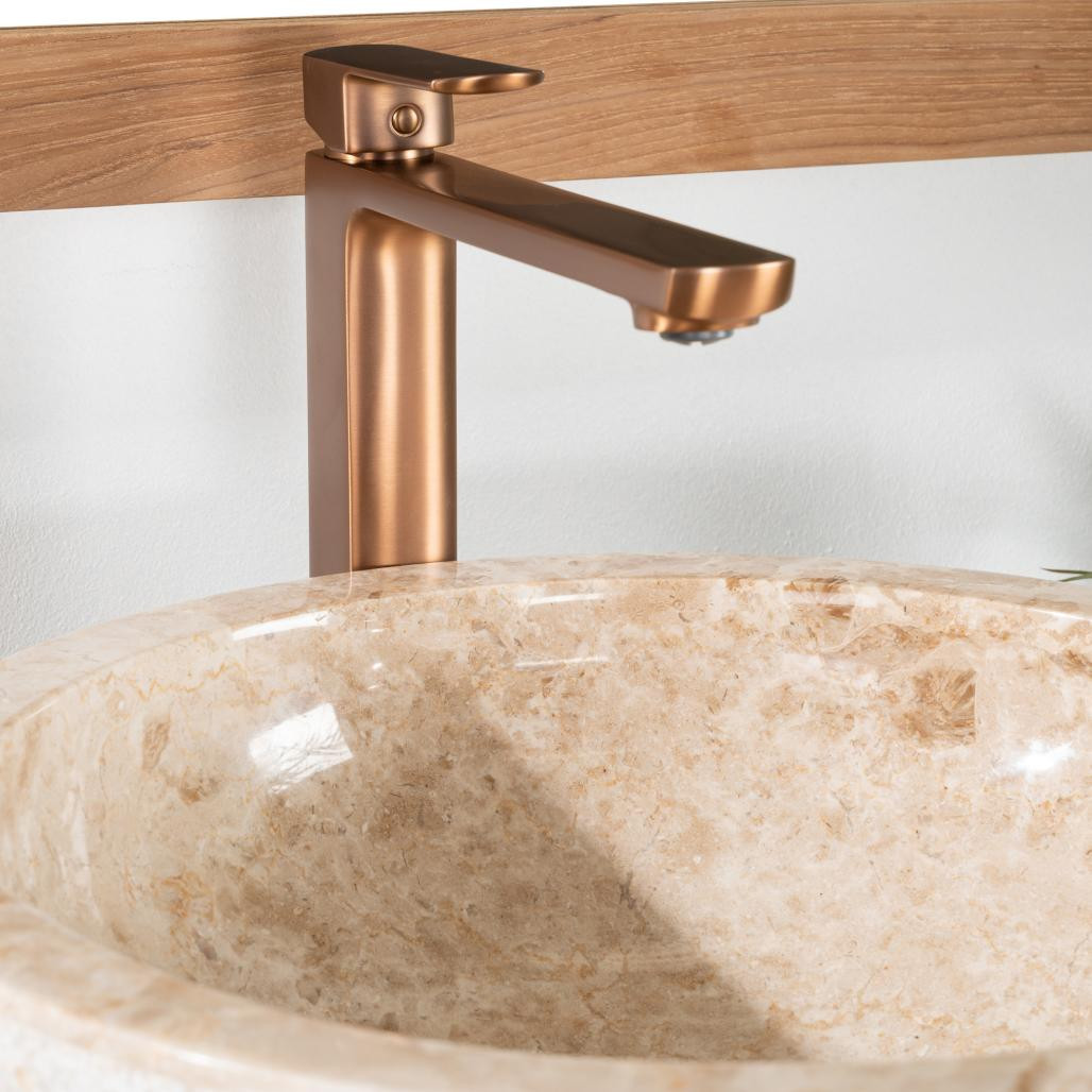 Robinet mitigeur pour vasque Louga cuivré brossé Robinet mitigeur pour vasque Louga cuivré brossé