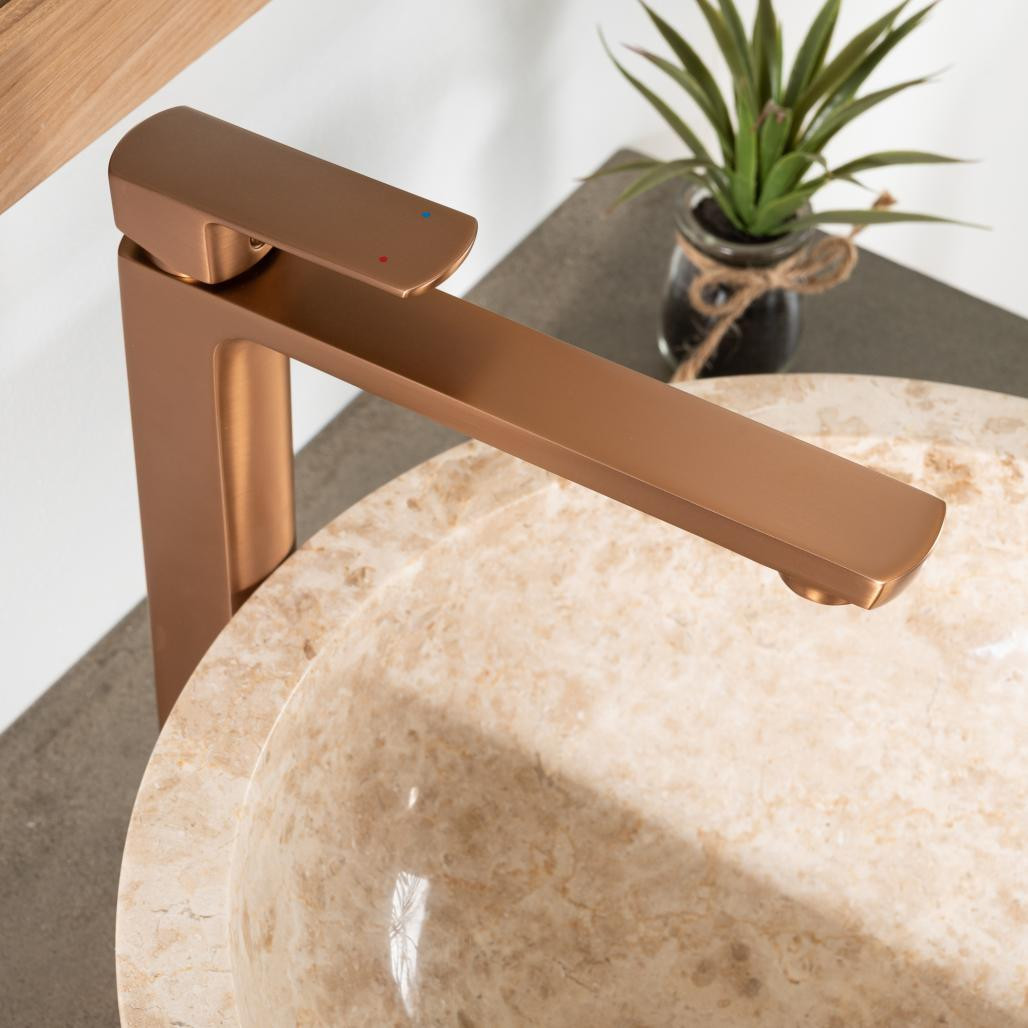 Robinet mitigeur pour vasque Louga cuivré brossé Robinet mitigeur pour vasque Louga cuivré brossé