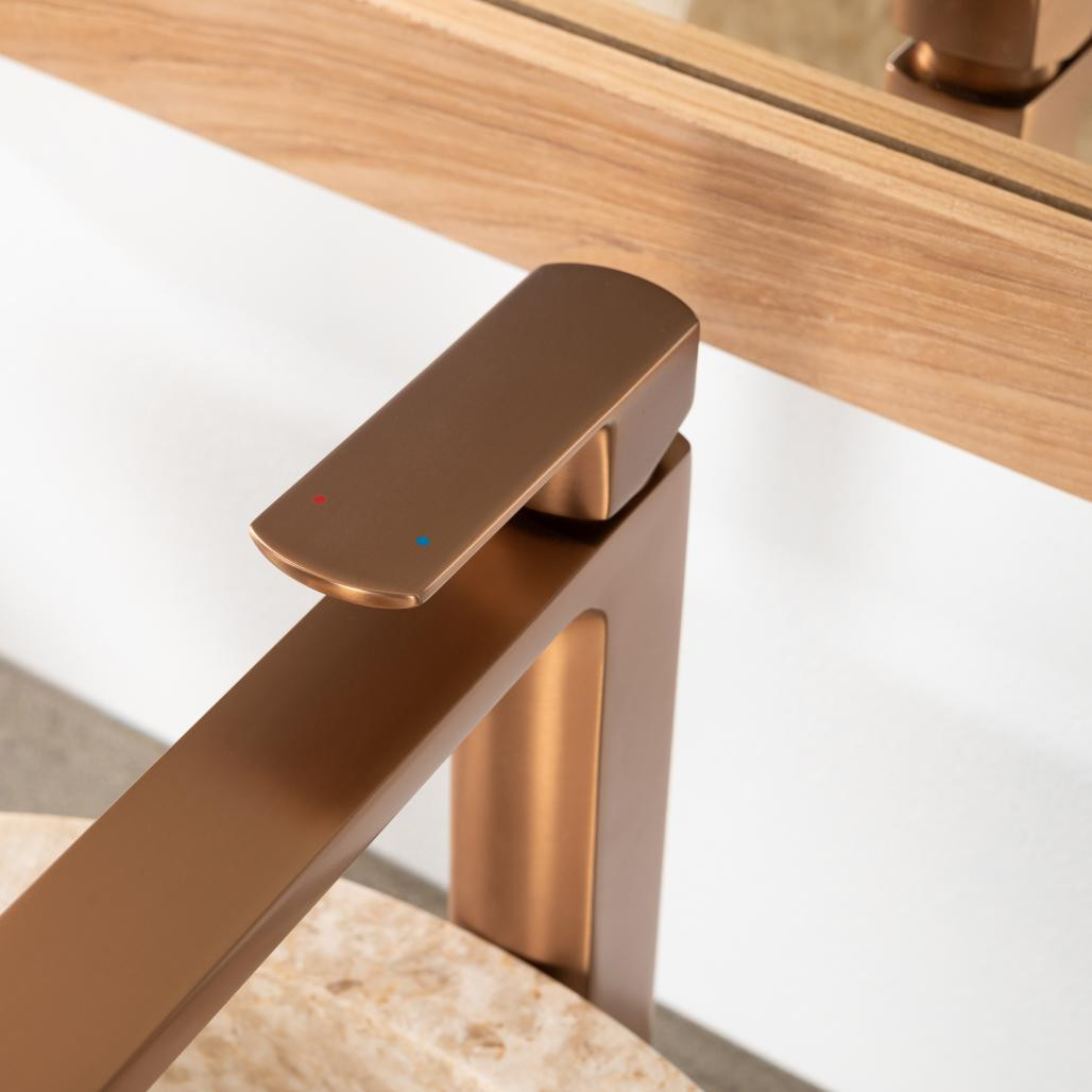 Robinet mitigeur pour vasque Louga cuivré brossé Robinet mitigeur pour vasque Louga cuivré brossé