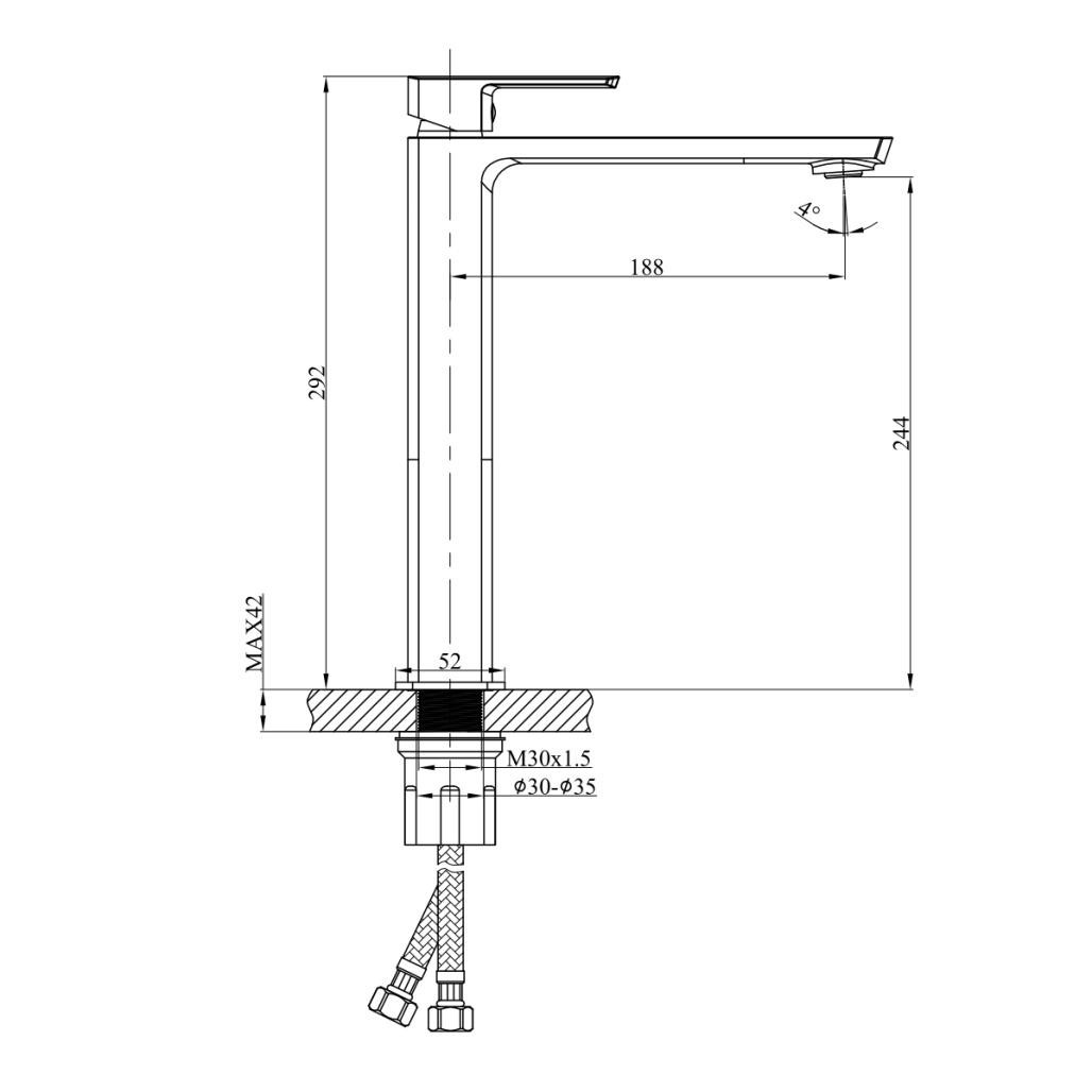 Robinet mitigeur pour vasque Louga cuivré brossé Robinet mitigeur pour vasque Louga cuivré brossé
