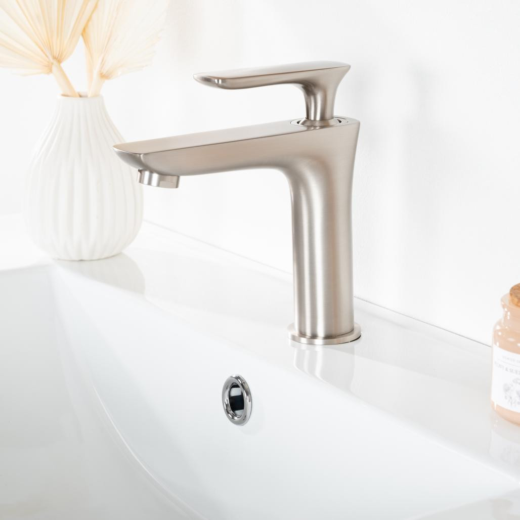 Mitigeur lavabo salle de bain Ems nickel brossé