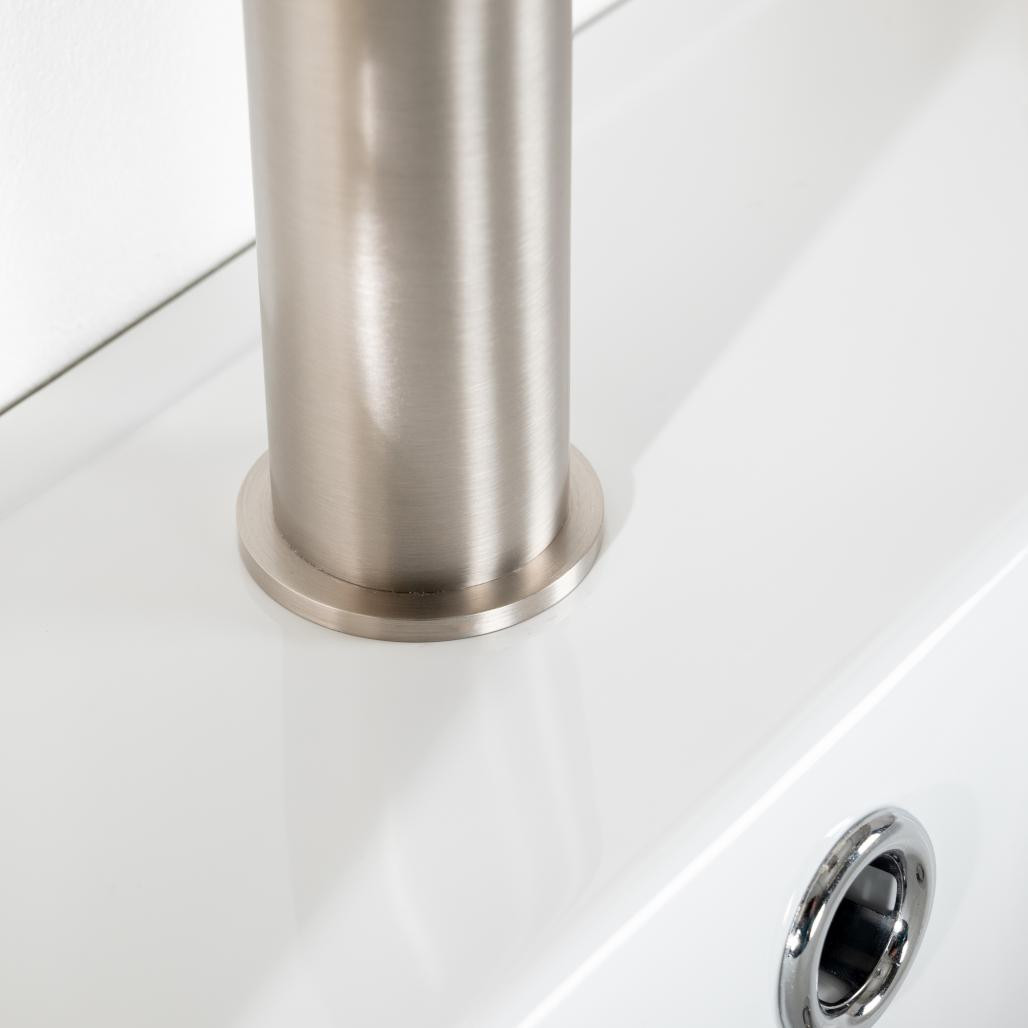Mitigeur lavabo salle de bain Ems nickel brossé