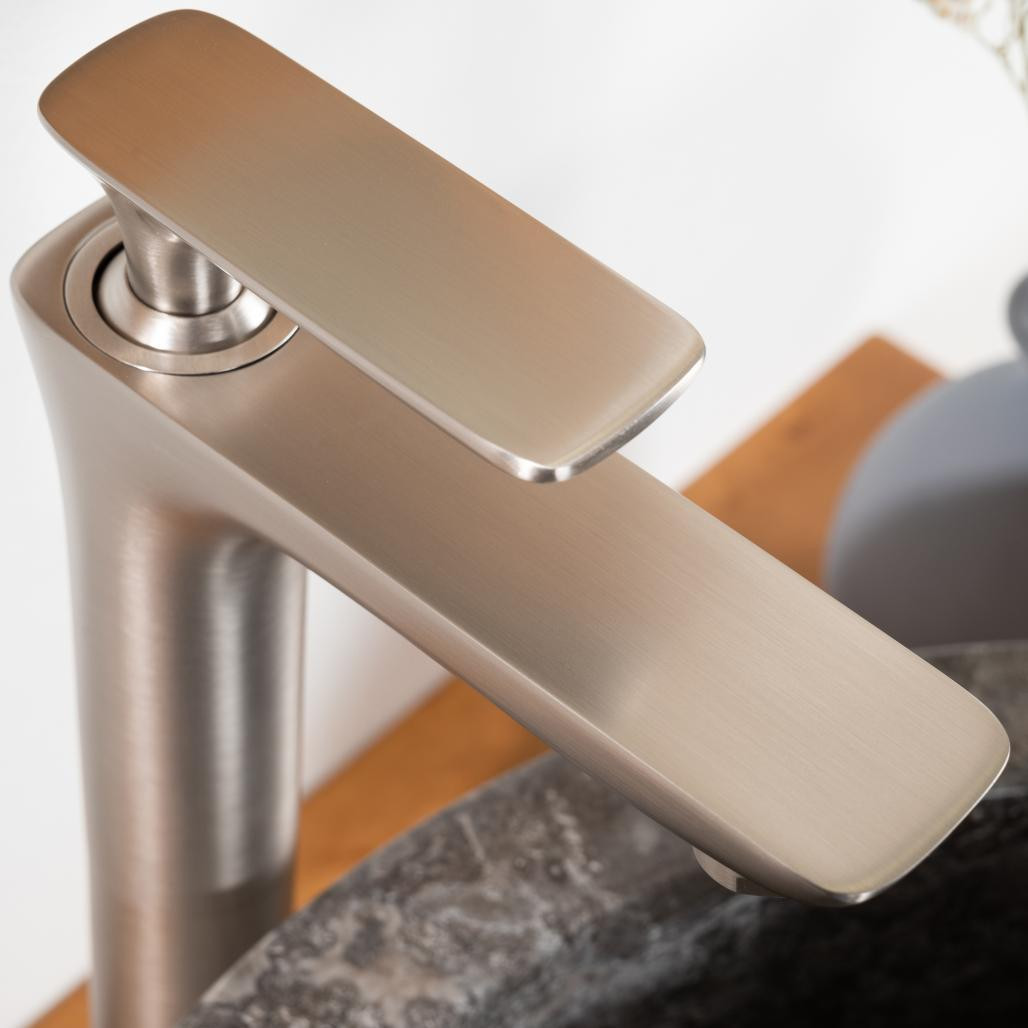 Robinet pour vasque de salle de bain Ems nickel brossé Robinet pour vasque de salle de bain Ems nickel brossé