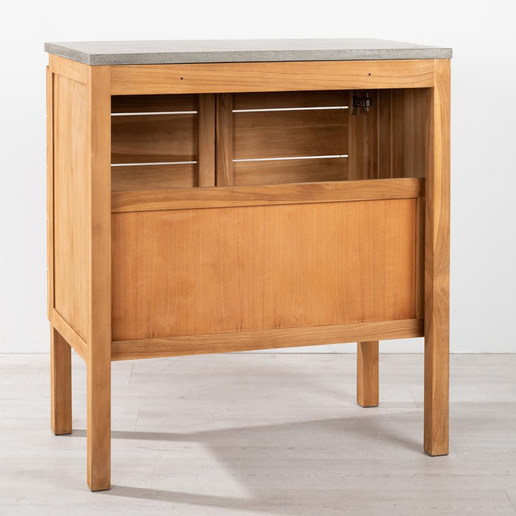 Meuble salle de bain en teck et béton Ananta 80 cm Meuble salle de bain en teck et béton Ananta 80 cm