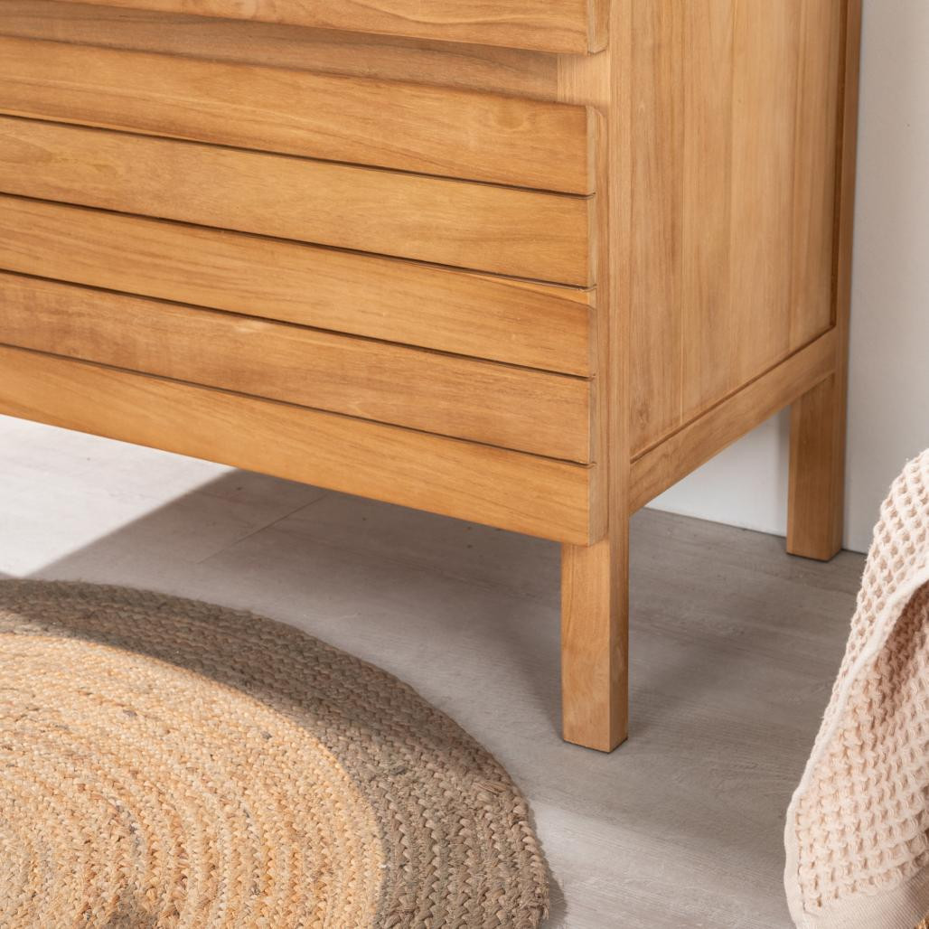Meuble salle de bain en teck et béton Toni 80 cm Meuble salle de bain en teck et béton Toni 80 cm