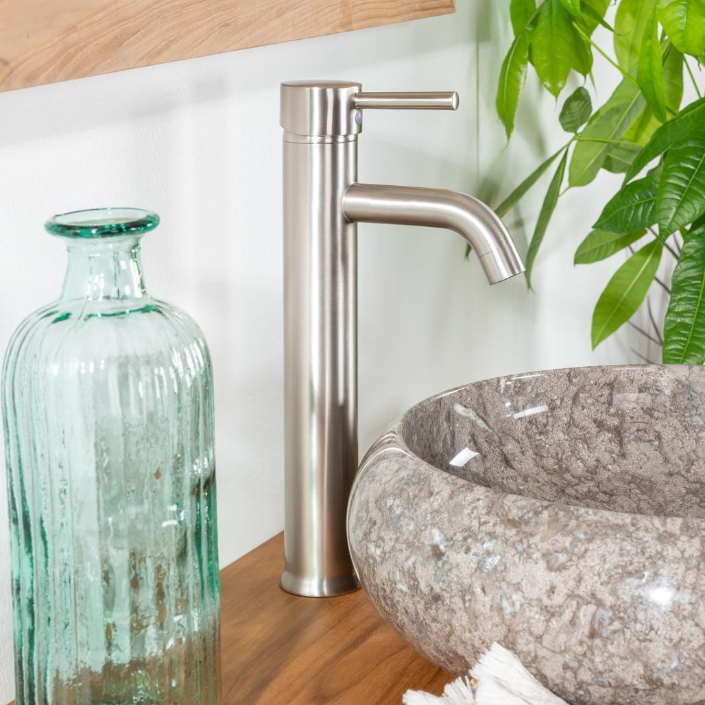 Mitigeur salle de bain pour vasque Narva nickel brossé
