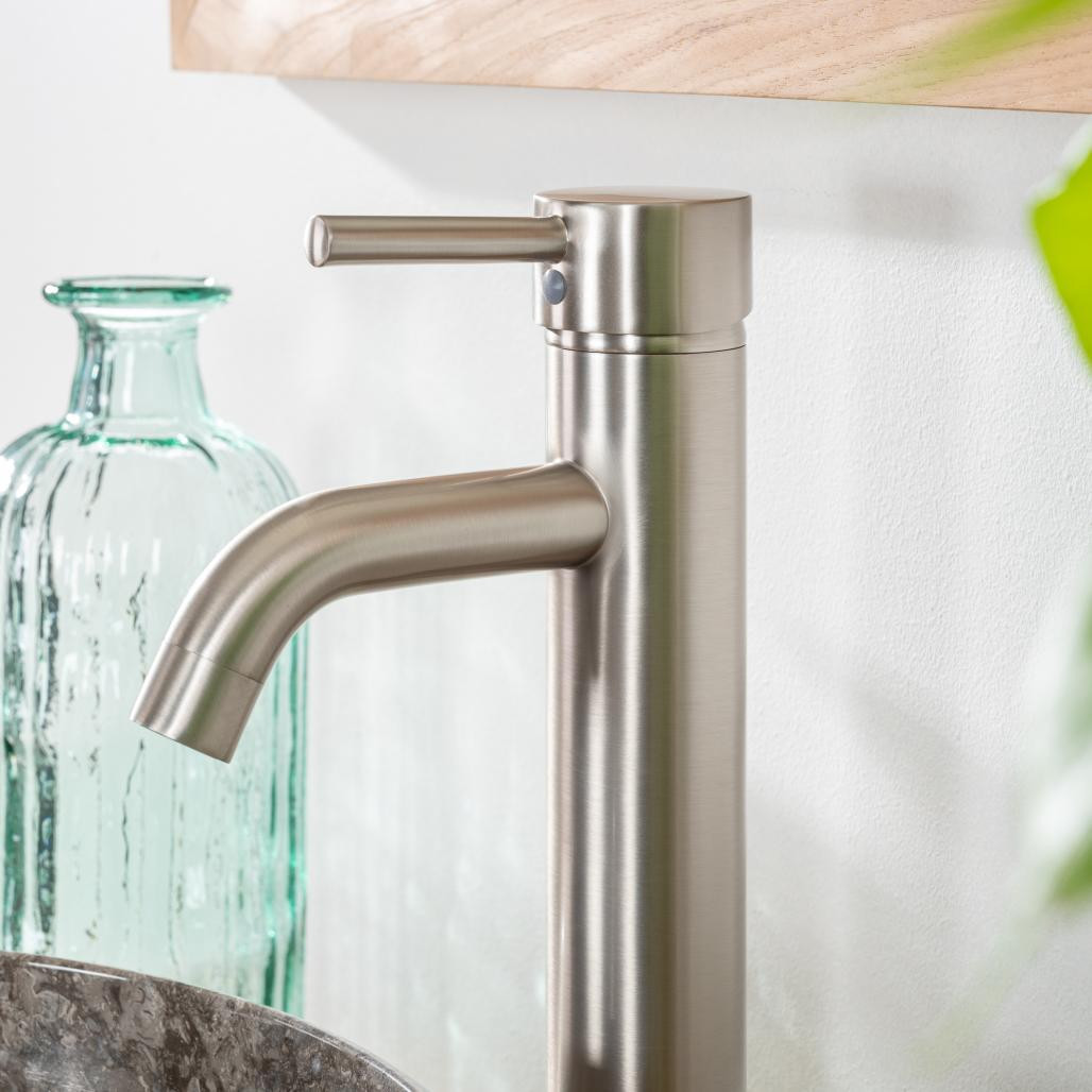 Mitigeur salle de bain pour vasque Narva nickel brossé