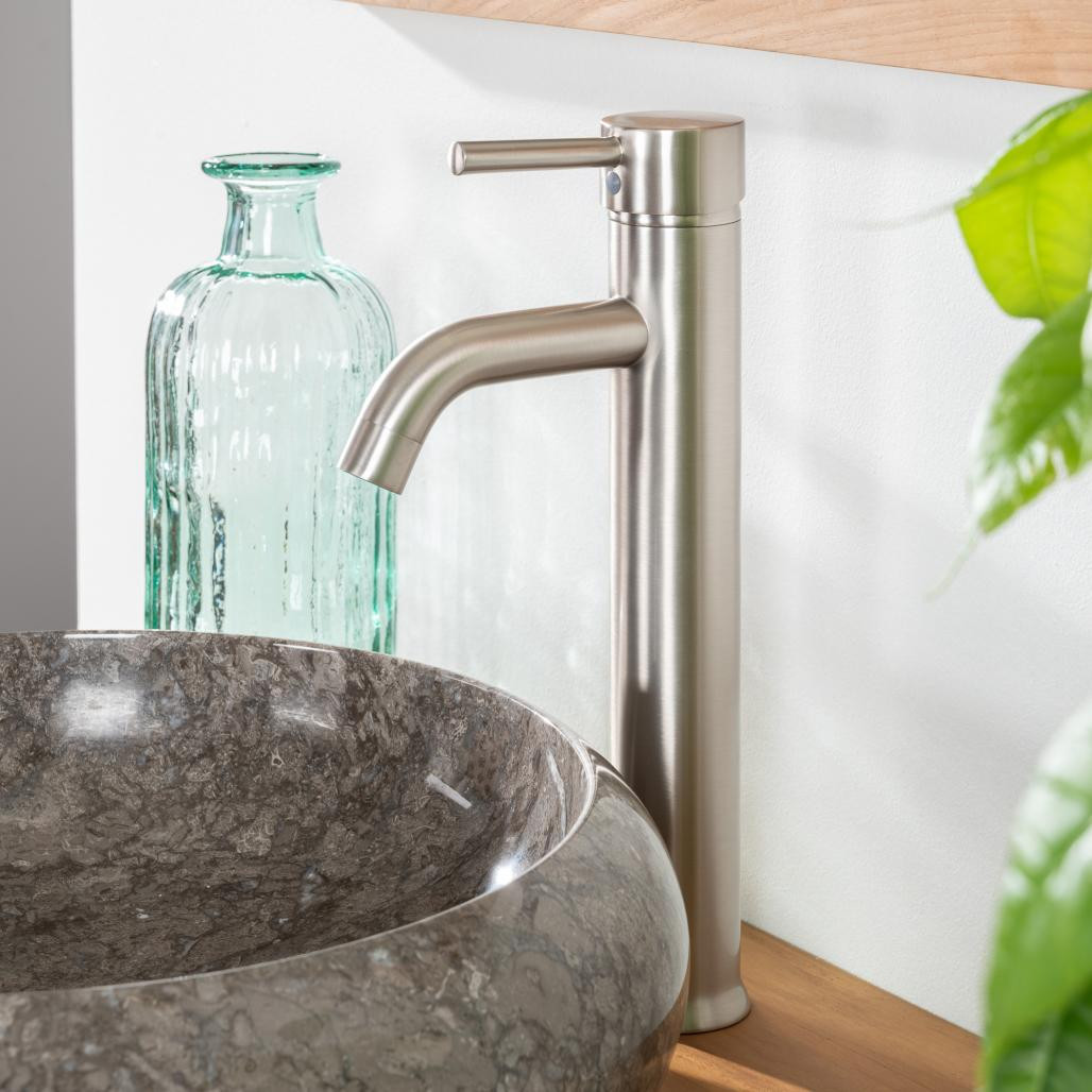 Mitigeur salle de bain pour vasque Narva nickel brossé