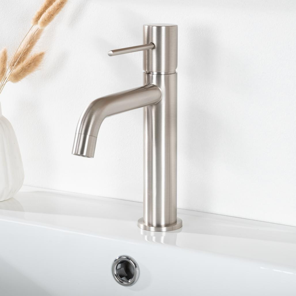 Mitigeur lavabo salle de bain Lana nickel brossé Mitigeur lavabo salle de bain Lana nickel brossé