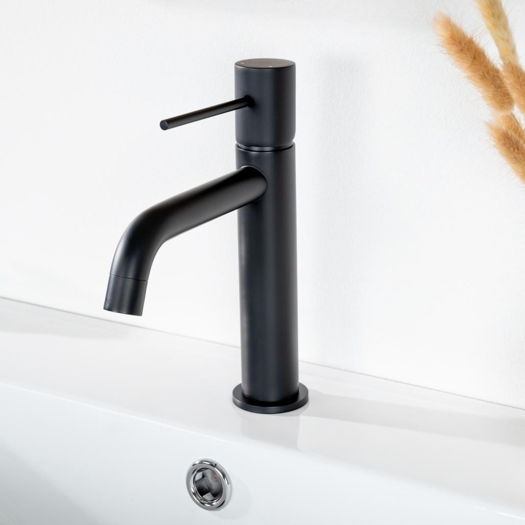 Mitigeur de lavabo salle de bain Lana noir mat