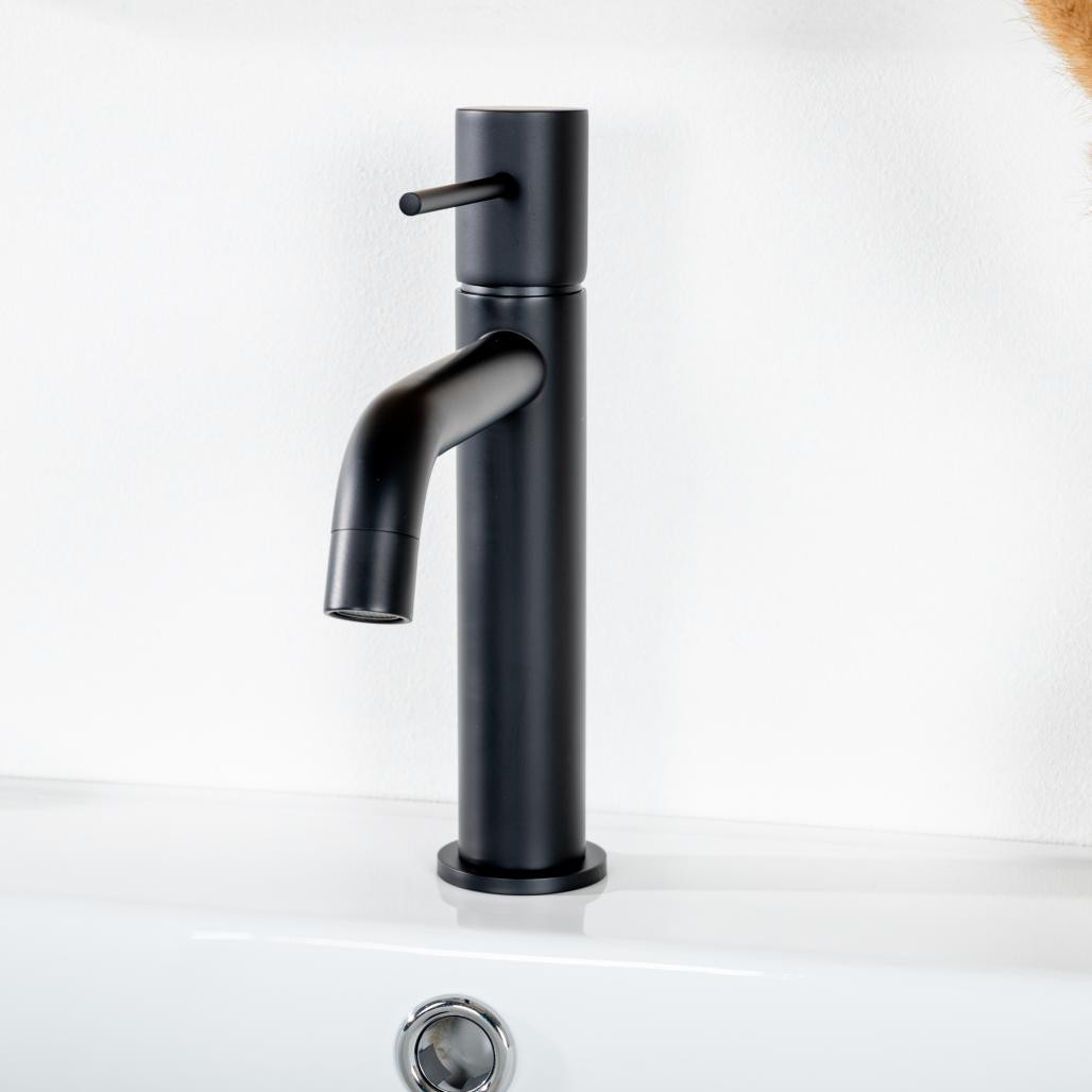 Mitigeur de lavabo salle de bain Lana noir mat