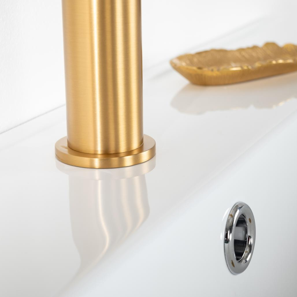 Mitigeur lavabo salle de bain Lana doré brossé Mitigeur lavabo salle de bain Lana doré brossé