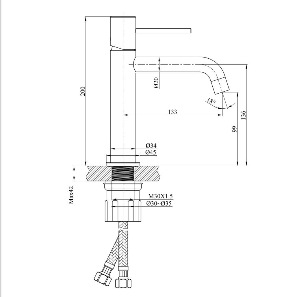 Mitigeur lavabo salle de bain Lana doré brossé Mitigeur lavabo salle de bain Lana doré brossé