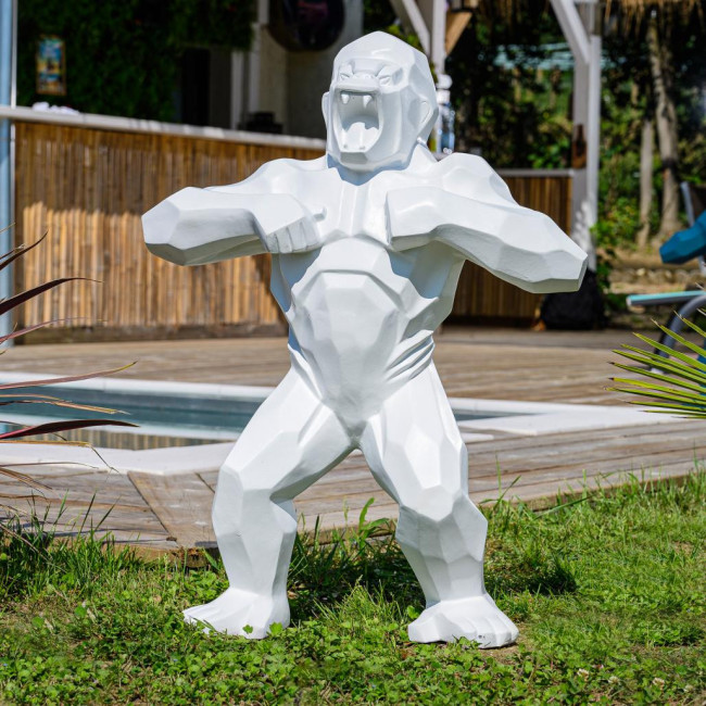 Statue origami gorille blanc 80 cm