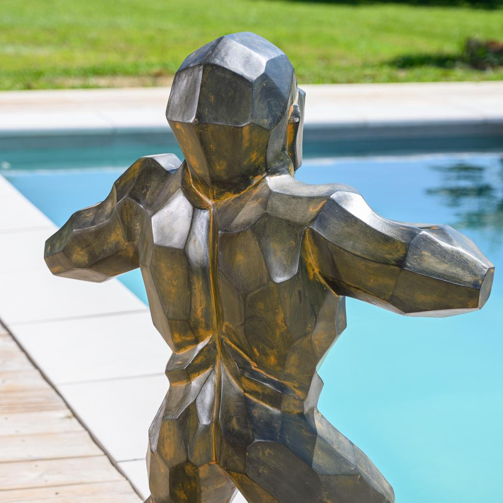 Statue origami gorille black antique 80 cm Statue origami gorille black antique 80 cm