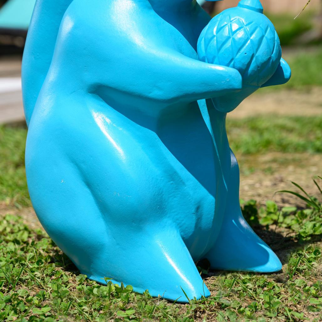 Statue de jardin écureuil turquoise 64 cm Statue de jardin écureuil turquoise 64 cm