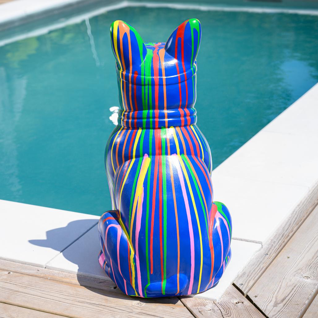 Statue bulldog à lunettes trash 60 cm Statue bulldog à lunettes trash 60 cm