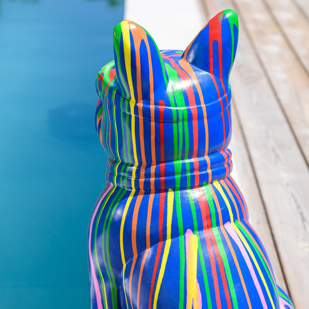 Statue bulldog à lunettes trash 60 cm Statue bulldog à lunettes trash 60 cm