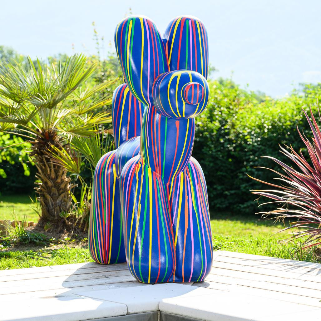 Statue chien ballon trash 100 cm