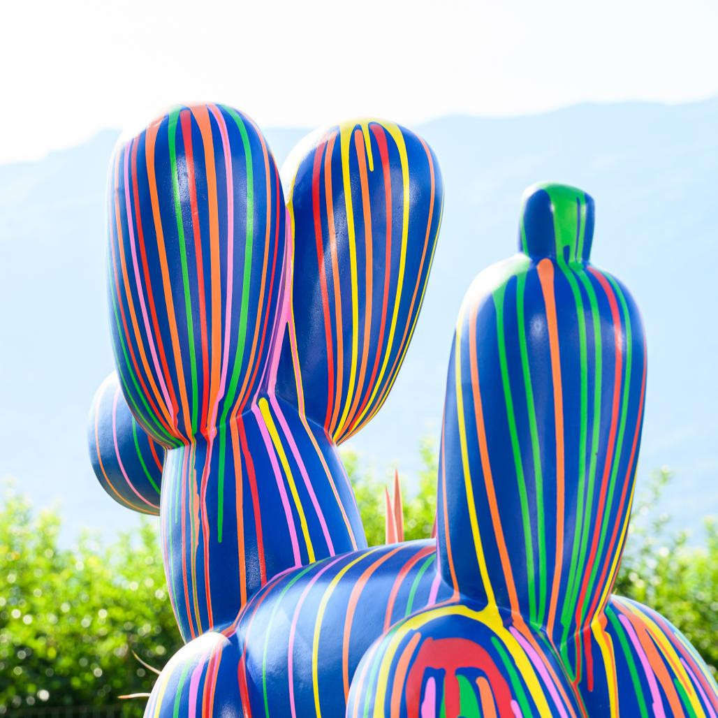 Statue chien ballon trash 100 cm