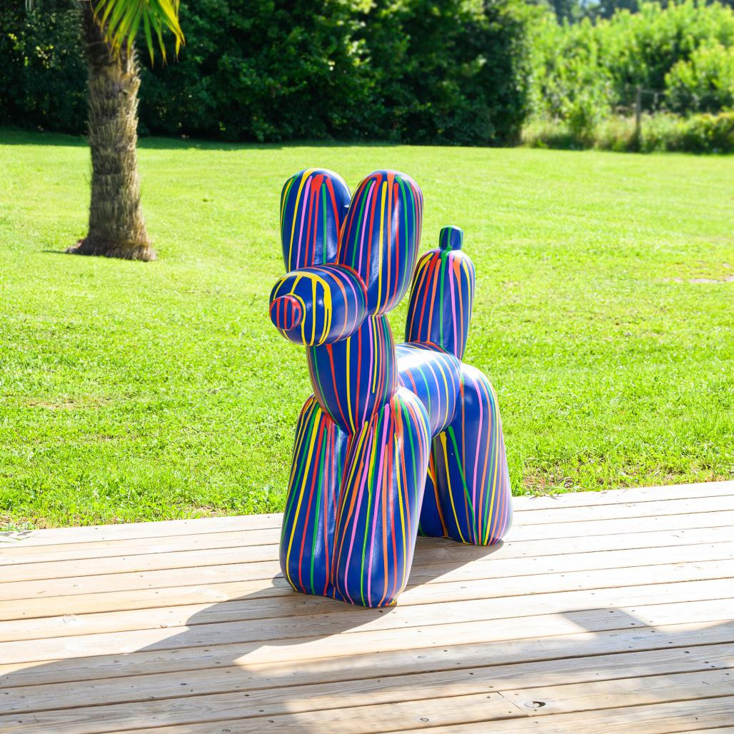 Statue chien ballon trash 100 cm