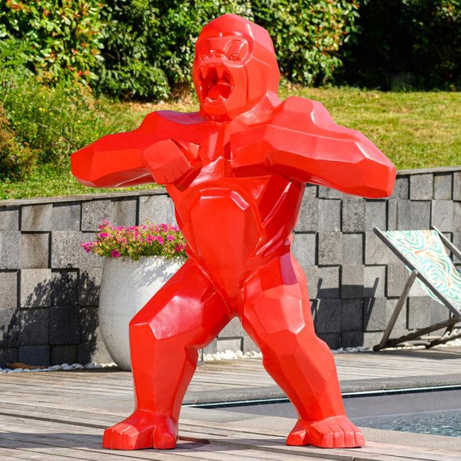 Statue gorille kong rouge 150 cm