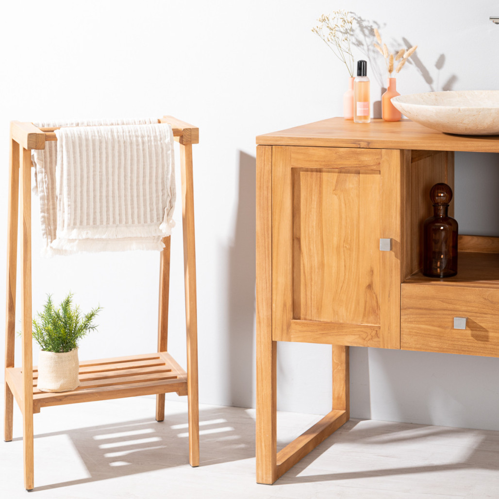 Meuble SALLE DE BAIN en teck massif THEA 100 CM
