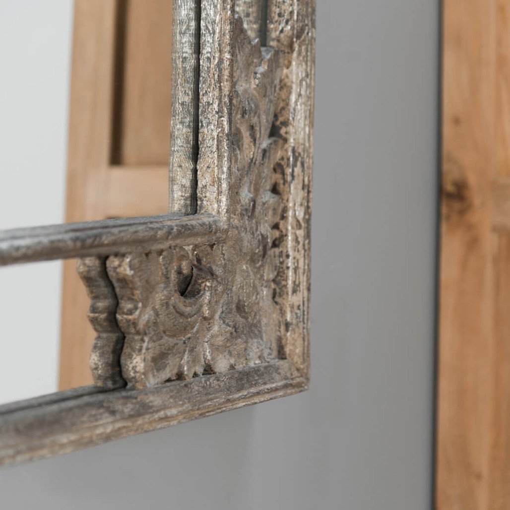 Miroir déco en bois patiné Mathilde bronze 1m10 x 70cm