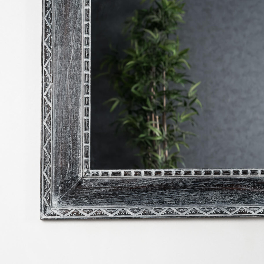 Miroir Palerme en bois patiné cérusé 140cm X 80cm