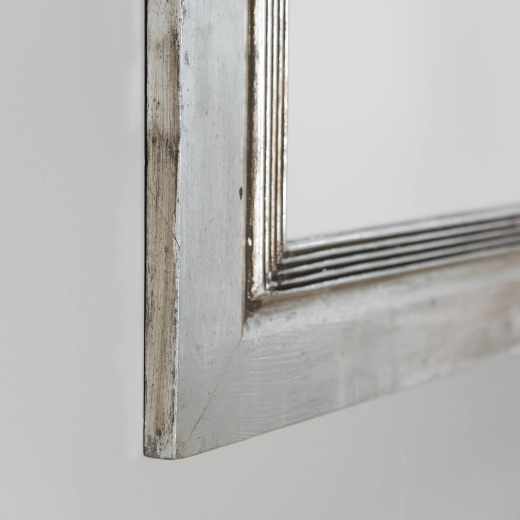 Miroir Venise en bois patiné argenté 140cm X 80cm