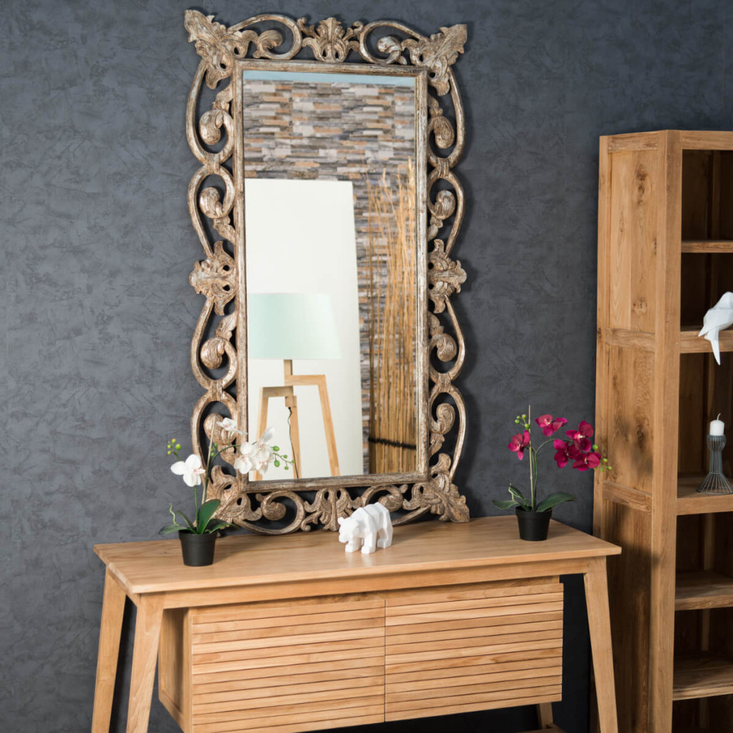 Miroir Cordoue en bois patiné bronze 140x80