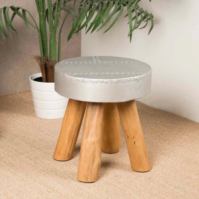 Tabouret riveté LODGE de 47 cm - Wanda collection