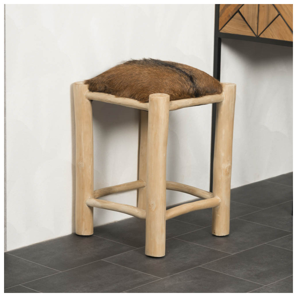 Tabouret en bois LODGE de 55 cm - Wanda collection Tabouret en bois LODGE de 55 cm - Wanda collection