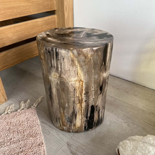 Tabouret en bois, Pouf bois pétrifié