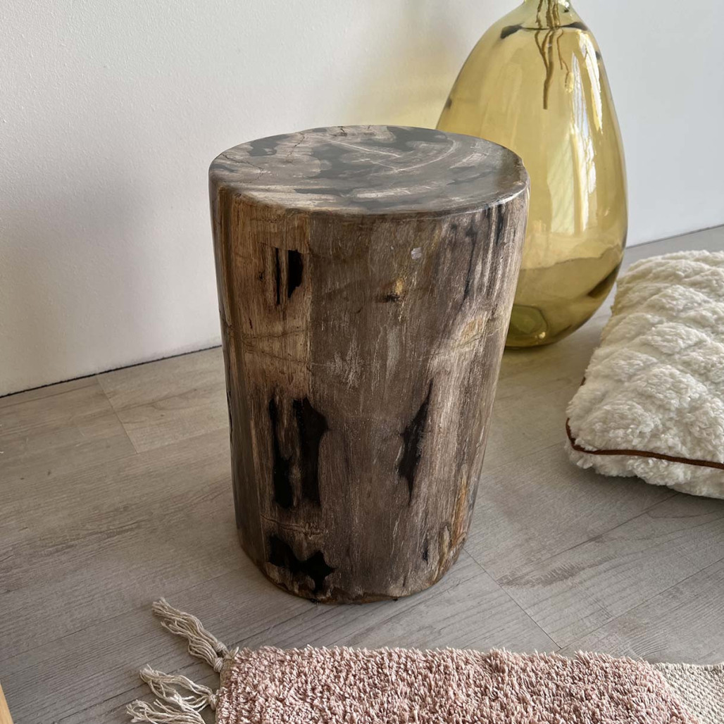 Tabouret en bois, Pouf bois pétrifié Tabouret en bois, Pouf bois pétrifié