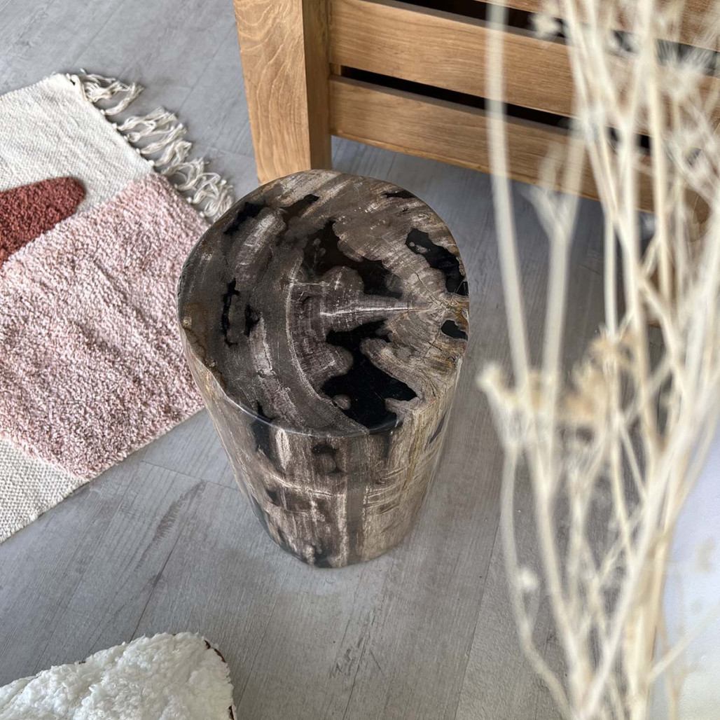 Tabouret en bois, Pouf bois pétrifié Tabouret en bois, Pouf bois pétrifié