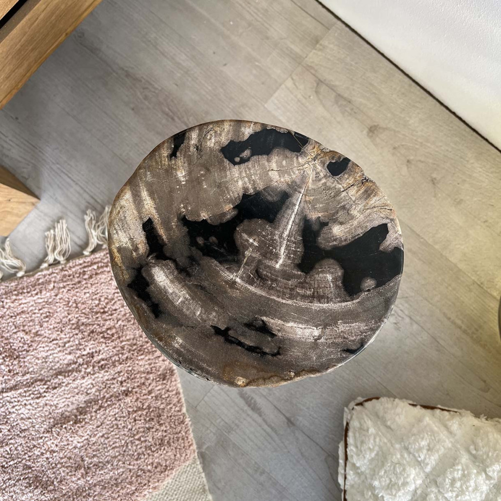Tabouret en bois, Pouf bois pétrifié Tabouret en bois, Pouf bois pétrifié