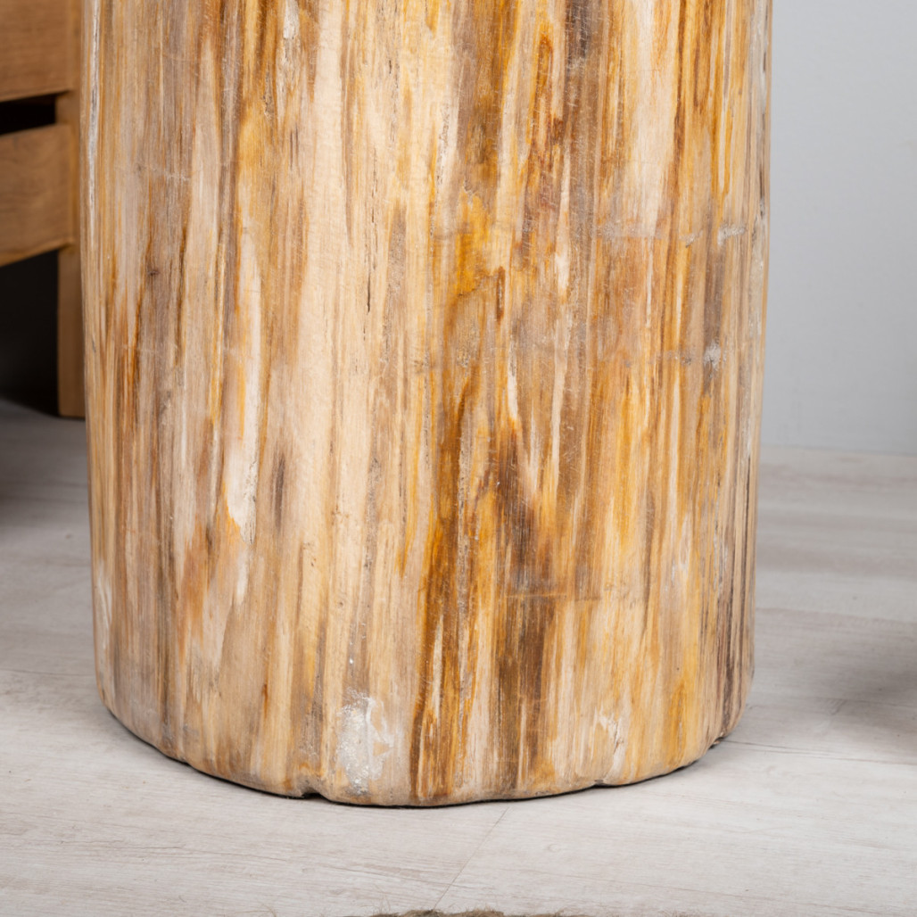 Pouf en bois pétrifié de 45 cm - Wanda collection