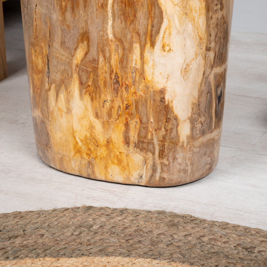 Pouf bois fossilisé 50cm - Wanda collection