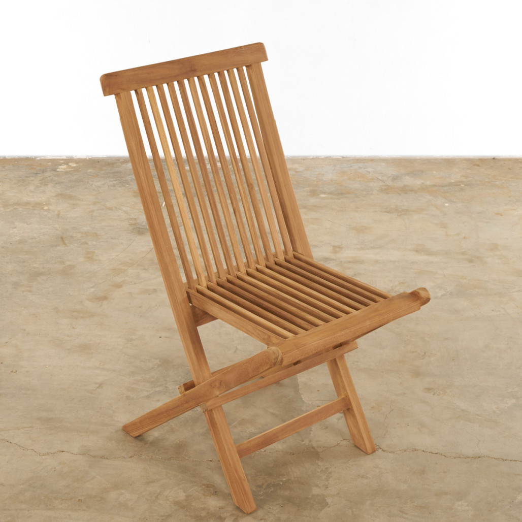 Ensemble de 2 chaises pliantes en teck massif Audrey Ensemble de 2 chaises pliantes en teck massif Audrey