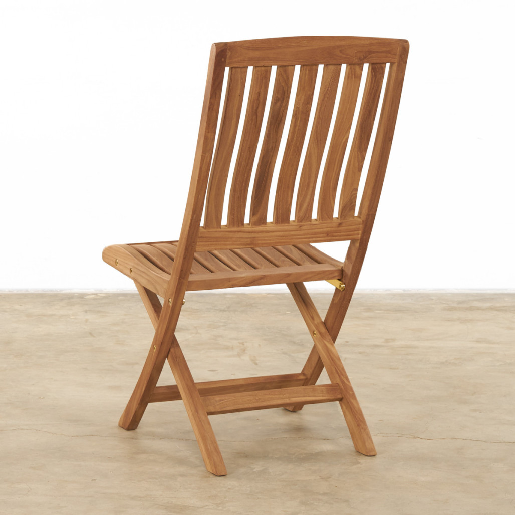 Chaise pliante en teck massif Lisato