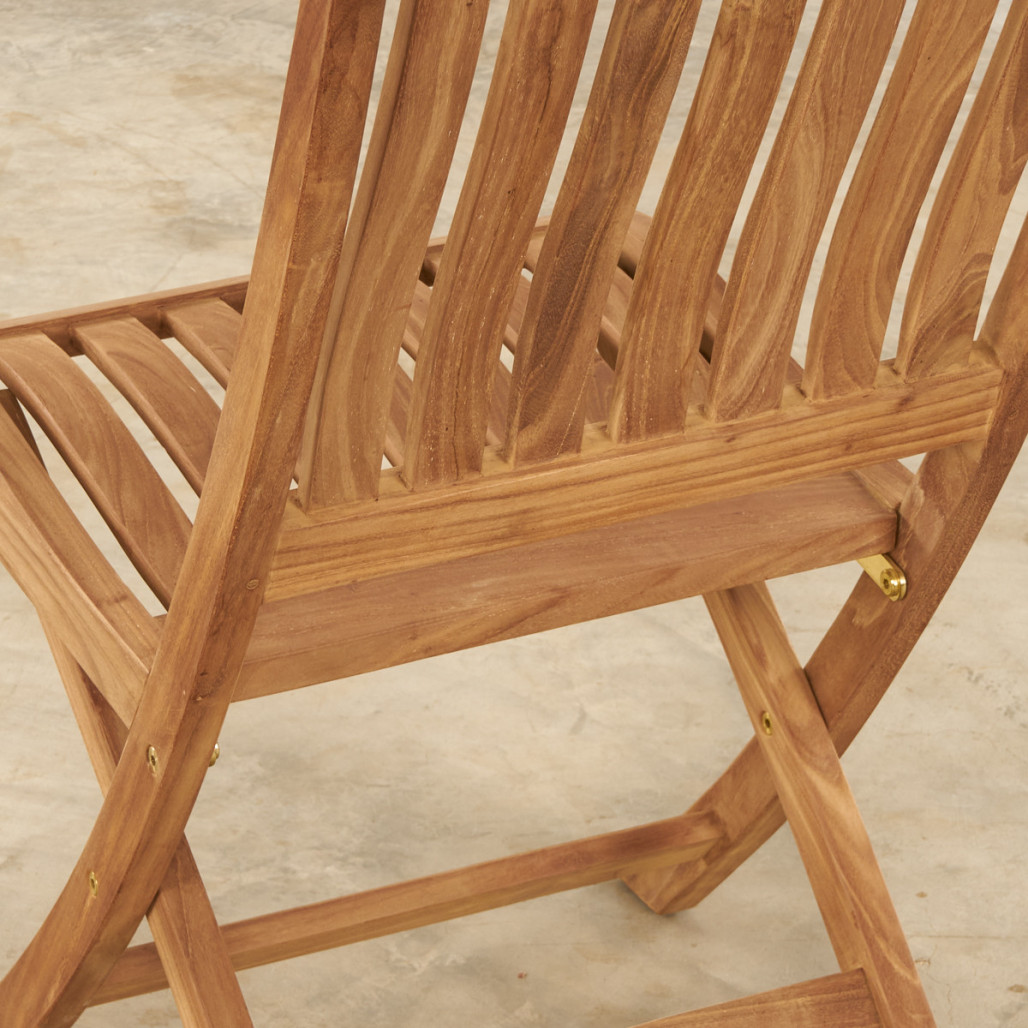 Chaise pliante en teck massif Lisato