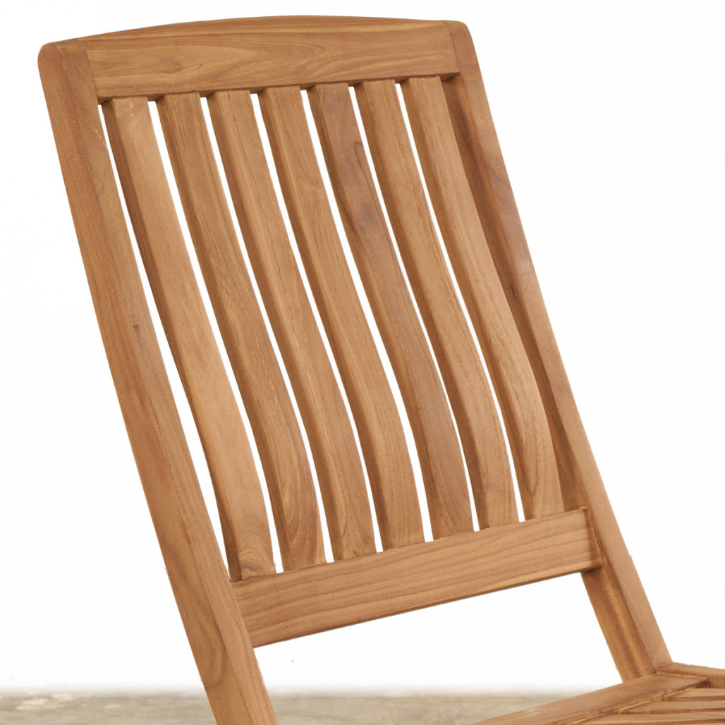 Chaise pliante en teck massif Lisato