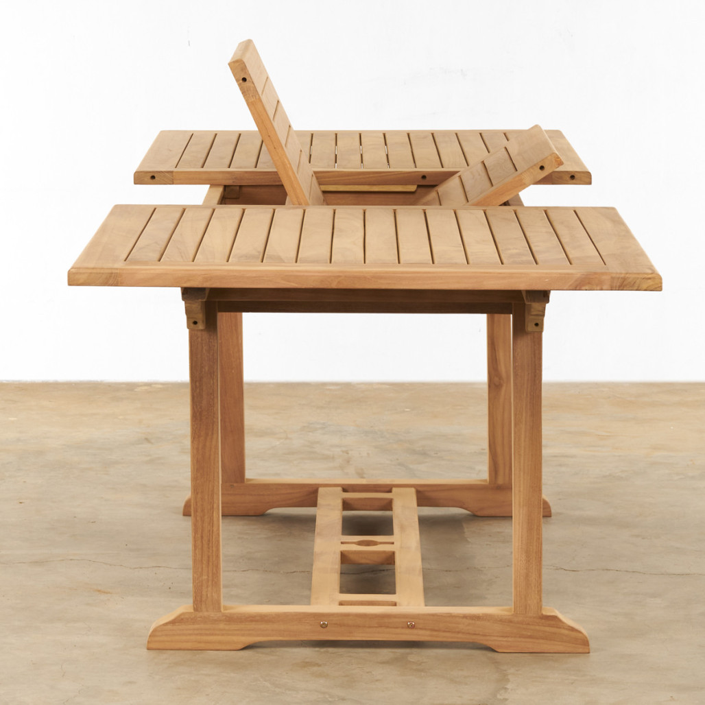 Table de jardin en teck massif avec rallonge 160/210 Nina Table de jardin en teck massif avec rallonge 160/210 Nina