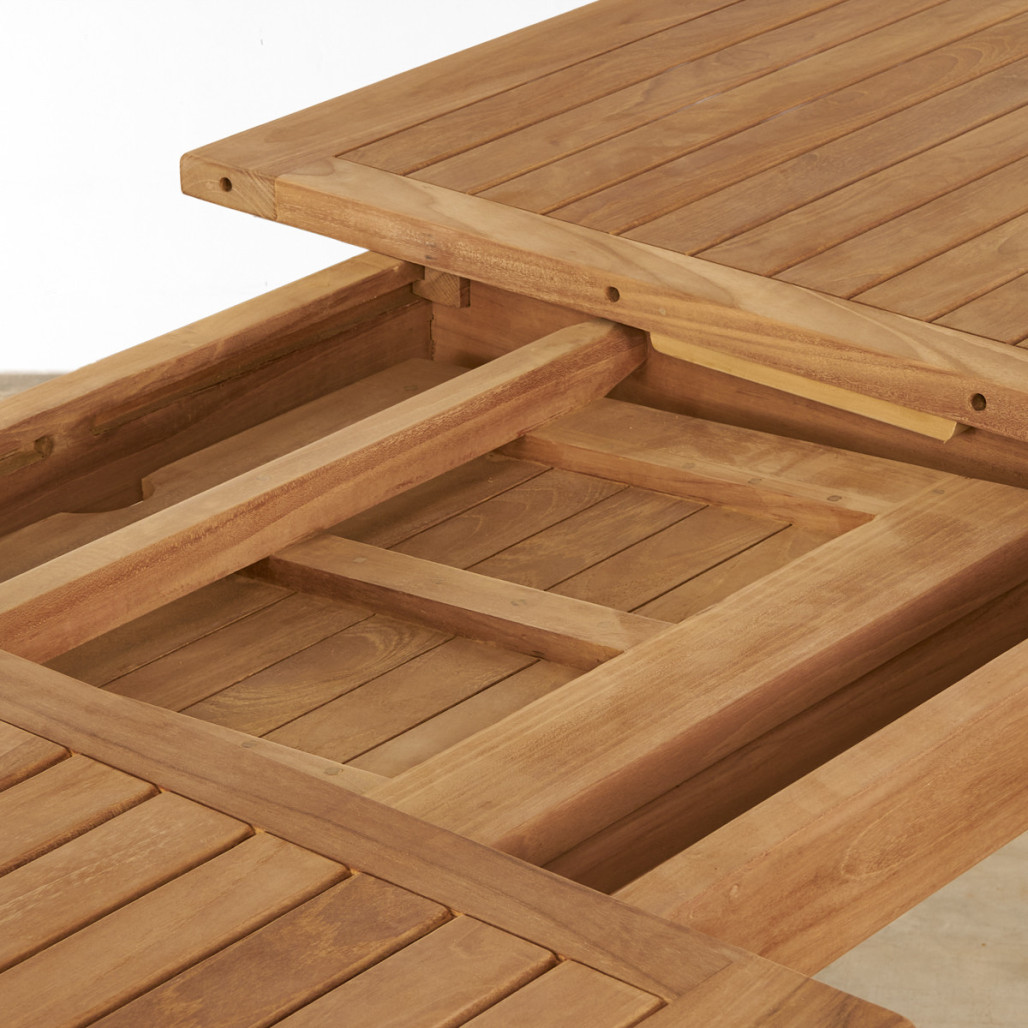 Table de jardin en teck massif avec rallonge 160/210 Nina Table de jardin en teck massif avec rallonge 160/210 Nina