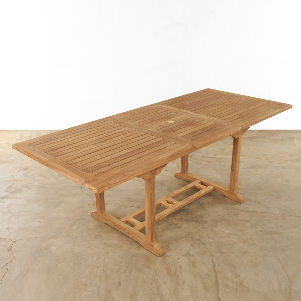 Table de jardin en teck massif avec rallonge 160/210 Nina Table de jardin en teck massif avec rallonge 160/210 Nina