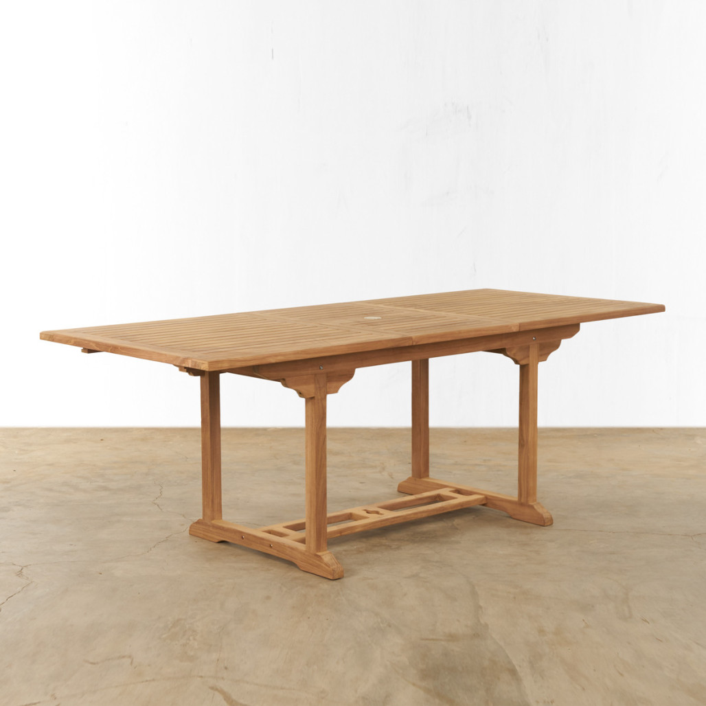 Table de jardin en teck massif avec rallonge 160/210 Nina Table de jardin en teck massif avec rallonge 160/210 Nina