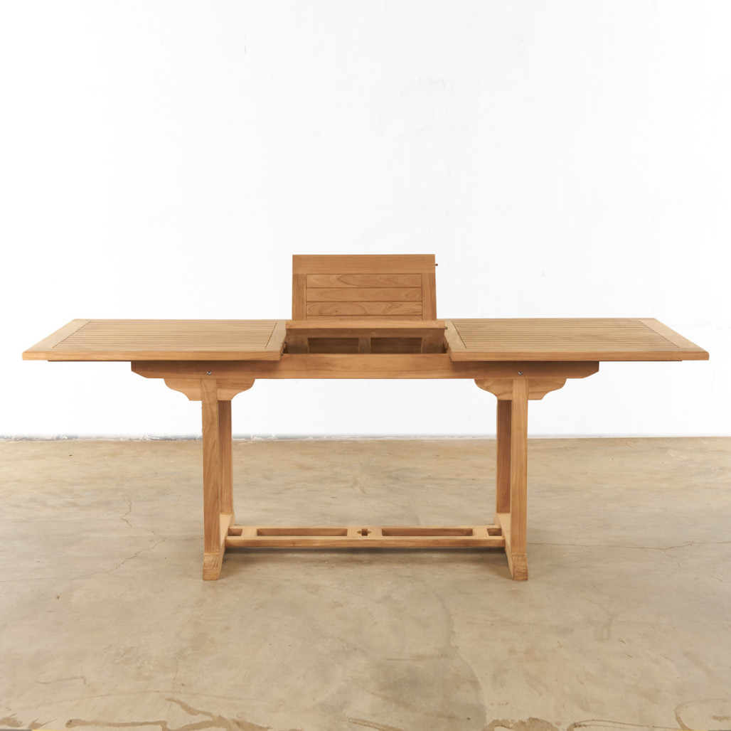 Table de jardin en teck massif avec rallonge 160/210 Nina Table de jardin en teck massif avec rallonge 160/210 Nina